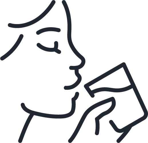 Illustration of a person drinking fluids